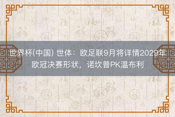 世界杯(中国) 世体:欧足联9月将详情2029年欧冠决赛形状,诺坎普PK温布利