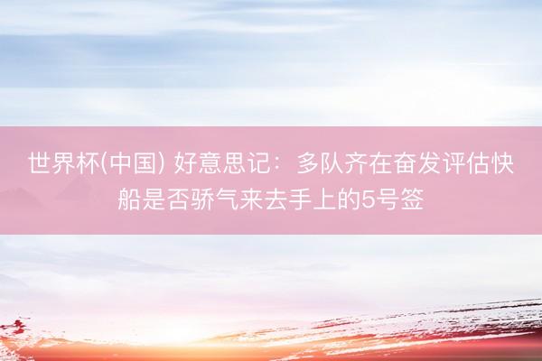 世界杯(中国) 好意思记：多队齐在奋发评估快船是否骄气来去手上的5号签