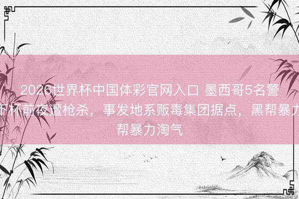 2026世界杯中国体彩官网入口 墨西哥5名警员天下杯前夜遭枪杀，事发地系贩毒集团据点，黑帮暴力淘气