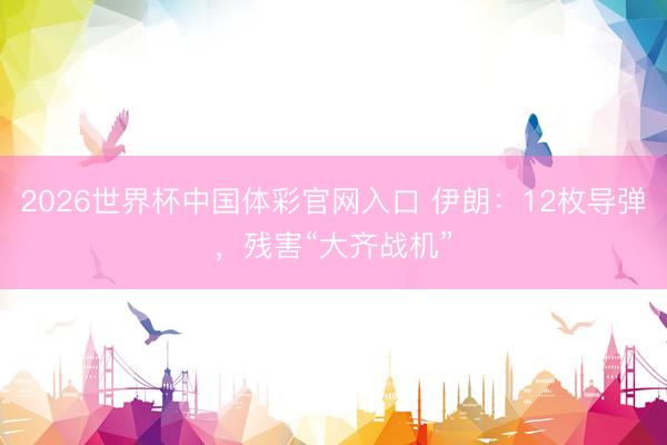 2026世界杯中国体彩官网入口 伊朗：12枚导弹，残害“大齐战机”