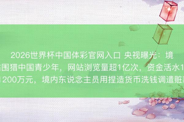 2026世界杯中国体彩官网入口 央视曝光：境外团伙搭色情漫画网站围猎中国青少年，网站浏览量超1亿次，资金活水1200万元，境内东说念主员用捏造货币洗钱调遣赃款，30多东说念主被持