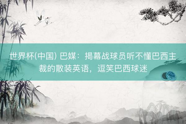 世界杯(中国) 巴媒：揭幕战球员听不懂巴西主裁的散装英语，逗笑巴西球迷