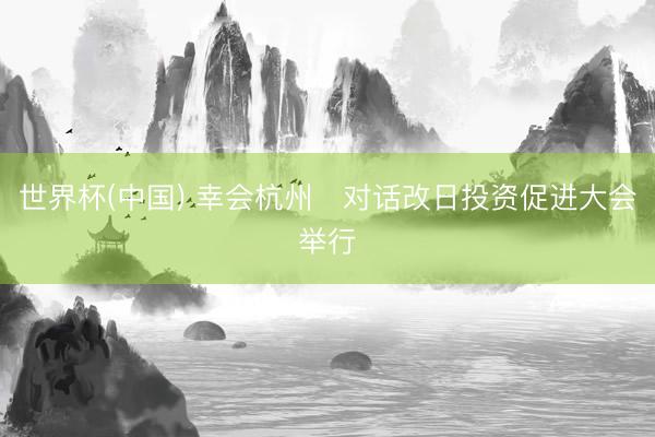 世界杯(中国) 幸会杭州・对话改日投资促进大会举行