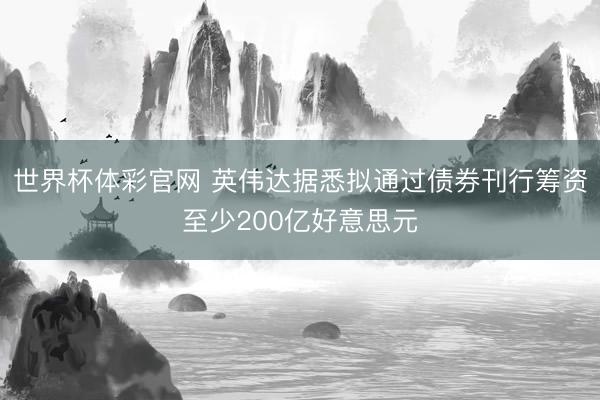 世界杯体彩官网 英伟达据悉拟通过债券刊行筹资至少200亿好意思元
