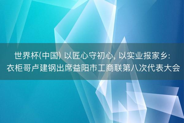 世界杯(中国) 以匠心守初心， 以实业报家乡: 衣柜哥卢建钢出席益阳市工商联第八次代表大会